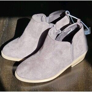 Toddler Old Navy Ankle Boots Suede Zipper Size 9 Gray